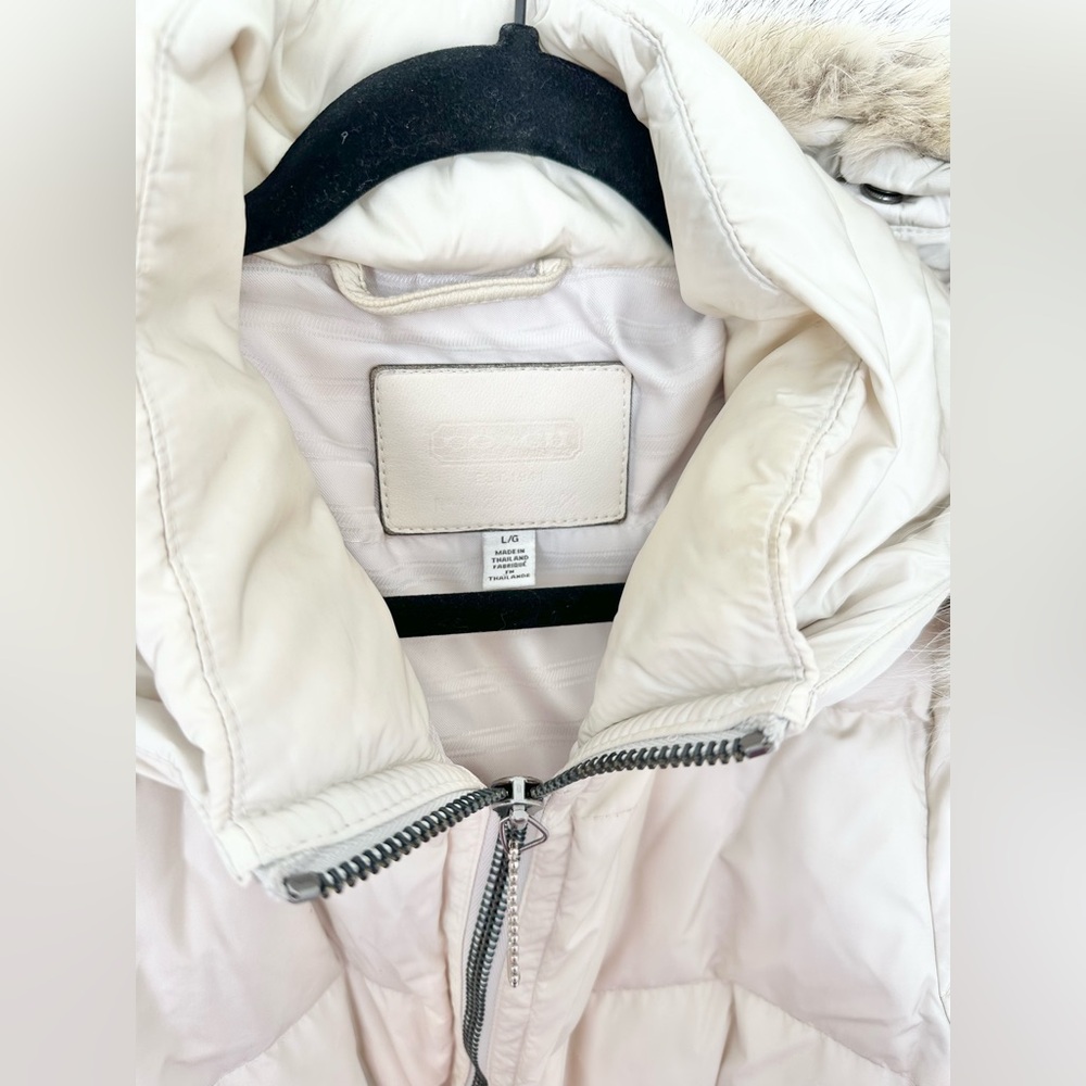Coach Puffer Coat with Fur Trim Hood - Picture 9 of 13